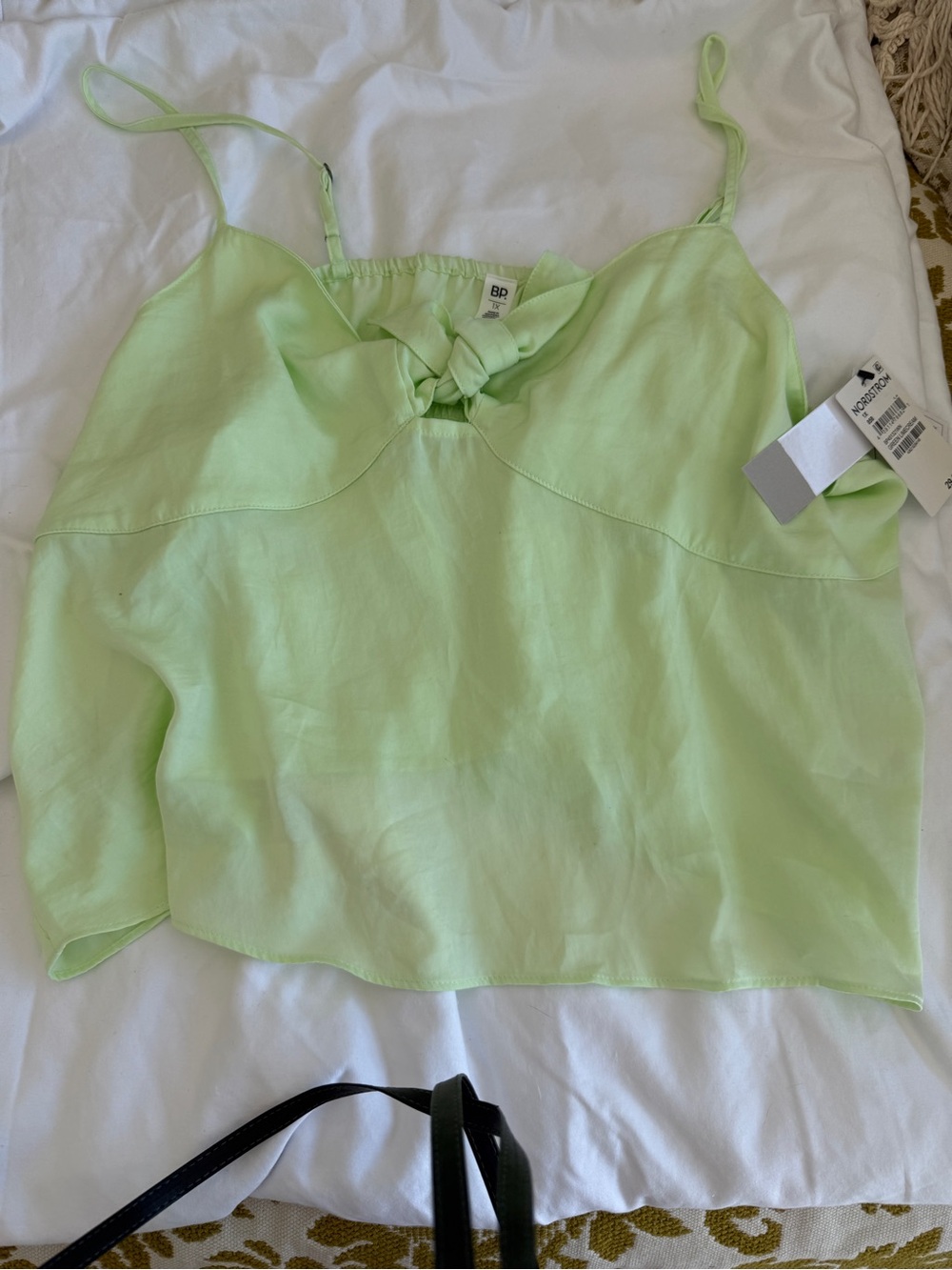 bp Light Lime Green Tie-Front Camisole